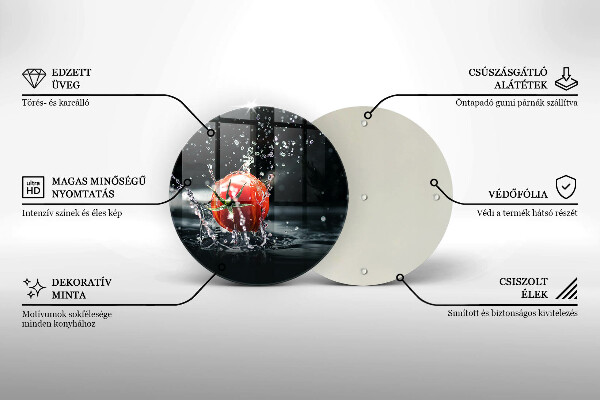 Tocător din sticlă Roșie în apă