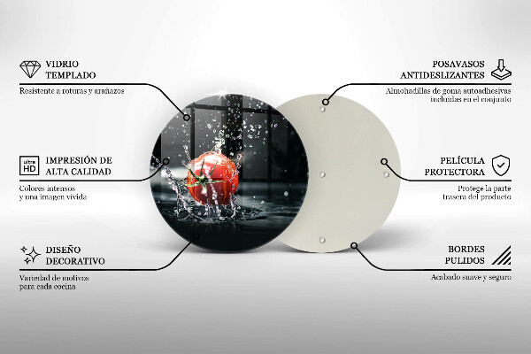 Tocător din sticlă Roșie în apă