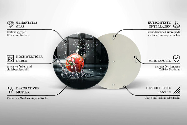 Tocător din sticlă Roșie în apă