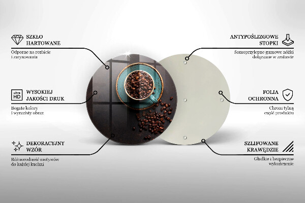 Tocător din sticlă O ceașcă de cafea boabe