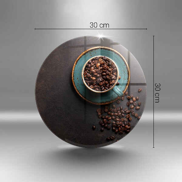 Tocător din sticlă O ceașcă de cafea boabe