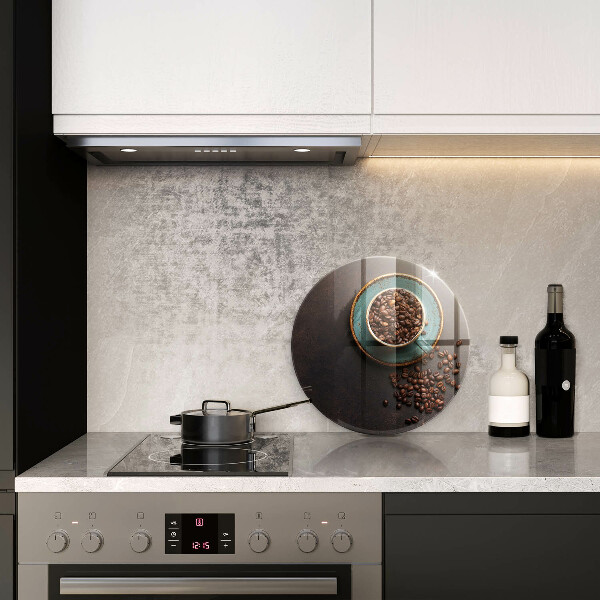 Tocător din sticlă O ceașcă de cafea boabe