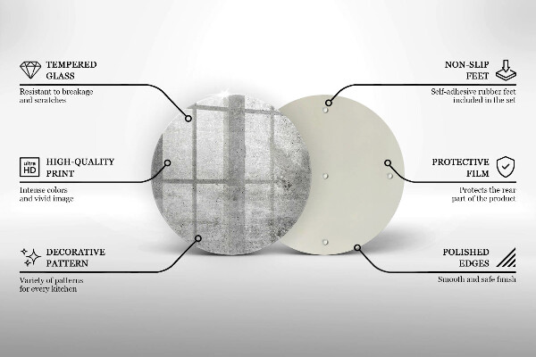 Tocător din sticlă Textura de beton