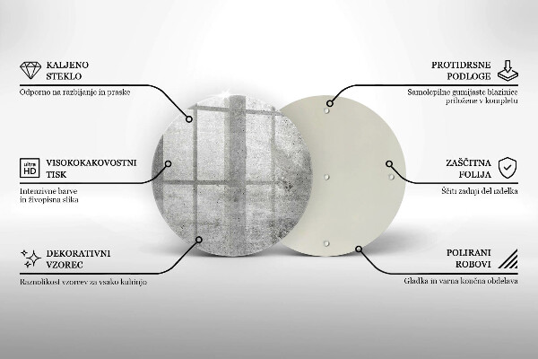 Tocător din sticlă Textura de beton
