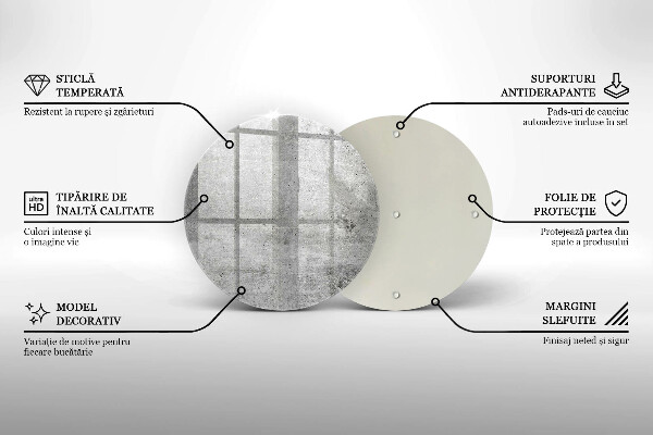 Tocător din sticlă Textura de beton