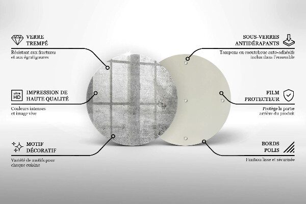 Tocător din sticlă Textura de beton