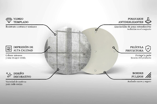 Tocător din sticlă Textura de beton