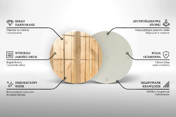 Tocător din sticlă Scânduri delicate din lemn