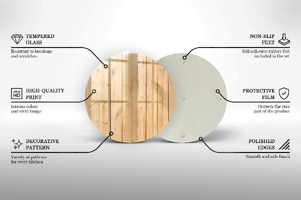 Tocător din sticlă Scânduri delicate din lemn