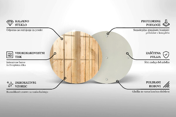 Tocător din sticlă Scânduri delicate din lemn