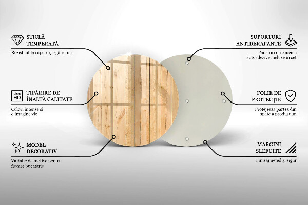 Tocător din sticlă Scânduri delicate din lemn