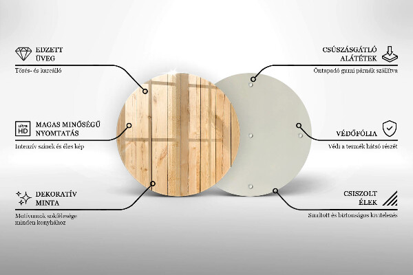 Tocător din sticlă Scânduri delicate din lemn