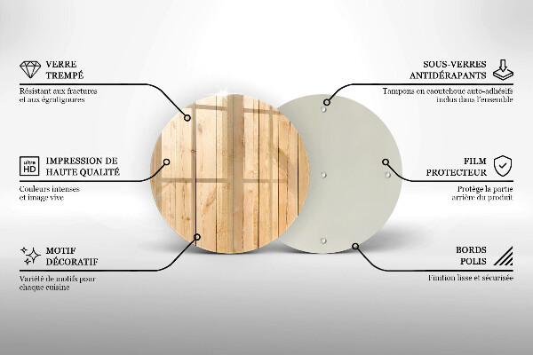 Tocător din sticlă Scânduri delicate din lemn