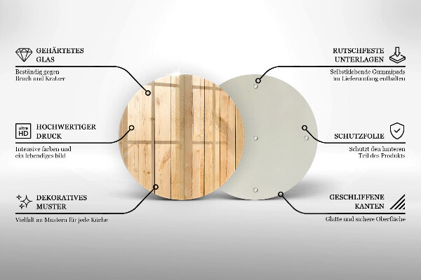Tocător din sticlă Scânduri delicate din lemn