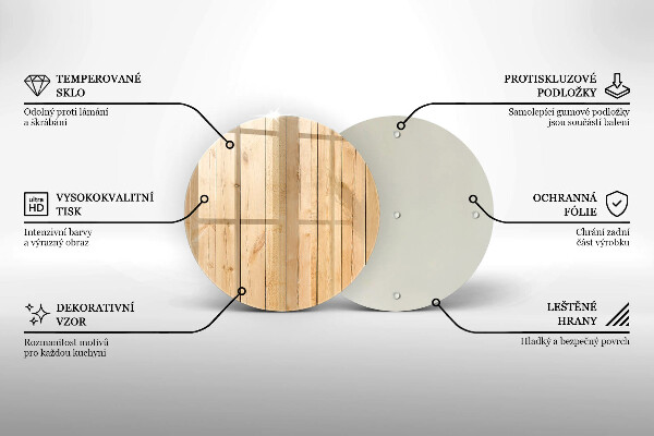 Tocător din sticlă Scânduri delicate din lemn
