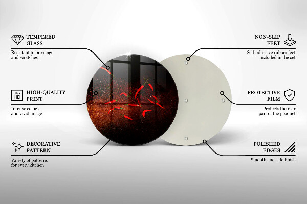 Tocător din sticlă Ardei iute