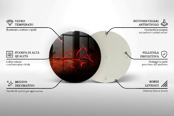 Tocător din sticlă Ardei iute