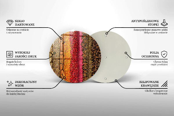 Tocător din sticlă Condimente colorate