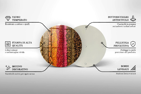 Tocător din sticlă Condimente colorate