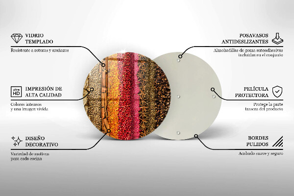 Tocător din sticlă Condimente colorate