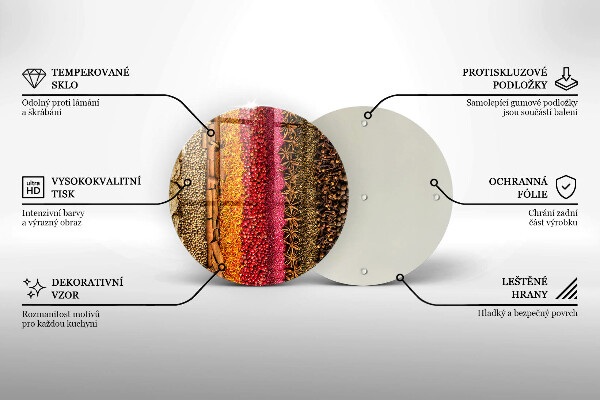Tocător din sticlă Condimente colorate