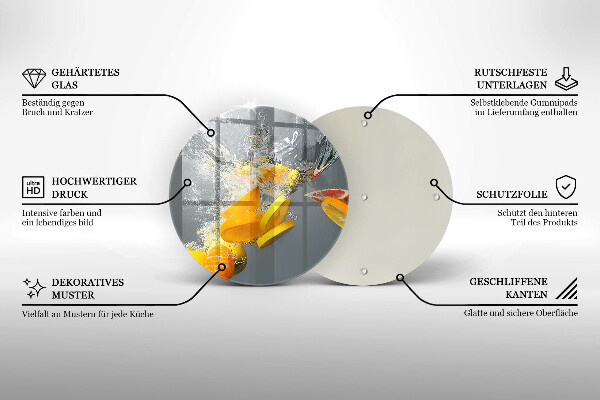 Tocător de bucătărie Lămâi în apă
