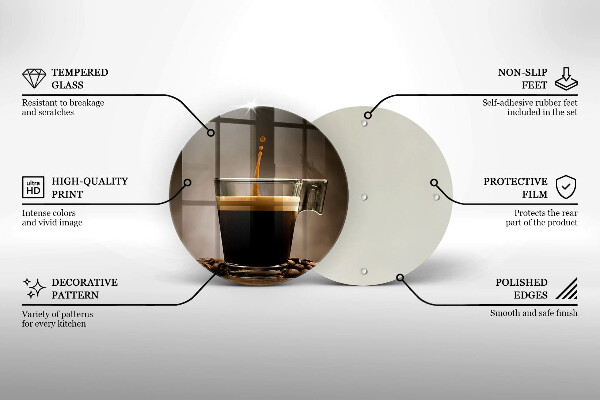 Tocător de bucătărie Sticlă și boabe de cafea