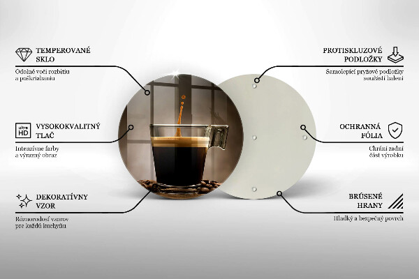 Tocător de bucătărie Sticlă și boabe de cafea