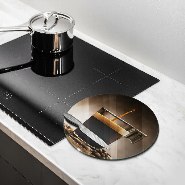 Tocător de bucătărie Sticlă și boabe de cafea