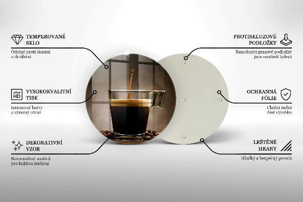 Tocător de bucătărie Sticlă și boabe de cafea