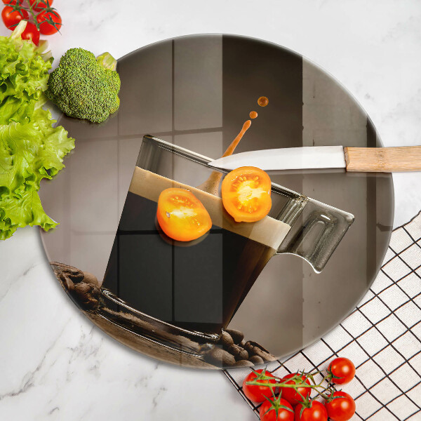 Tocător de bucătărie Sticlă și boabe de cafea