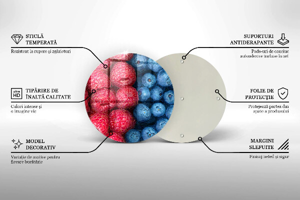 Tocător de bucătărie Fructe de zmeură și afine