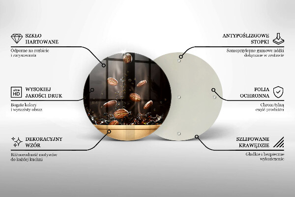 Tocător de bucătărie Boabe de cafea fierbinți