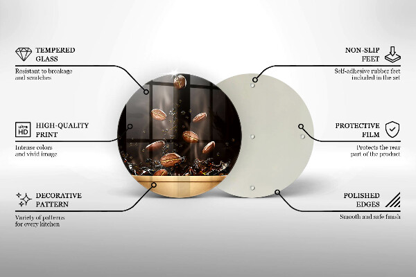 Tocător de bucătărie Boabe de cafea fierbinți