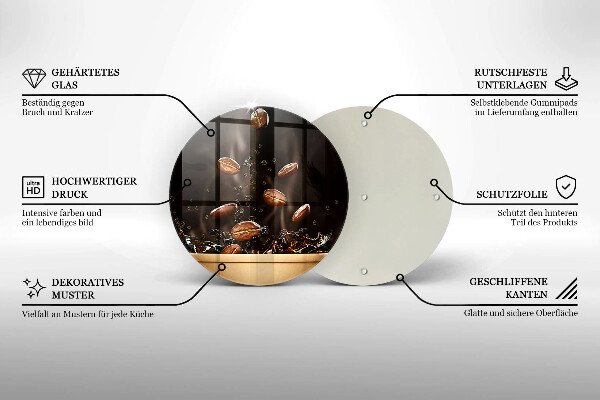 Tocător de bucătărie Boabe de cafea fierbinți