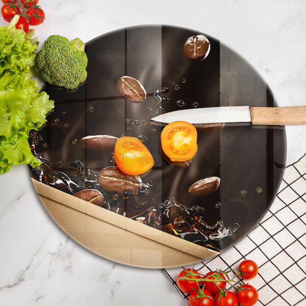 Tocător de bucătărie Boabe de cafea fierbinți