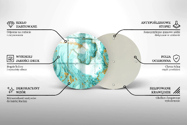 Tocător din sticlă Abstracția albastră