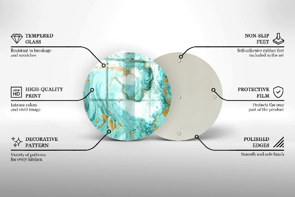 Tocător din sticlă Abstracția albastră