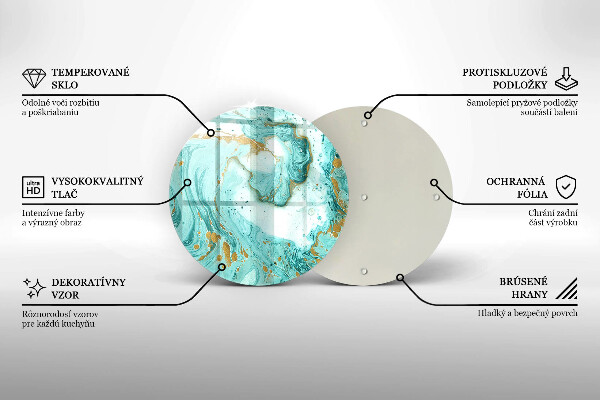 Tocător din sticlă Abstracția albastră