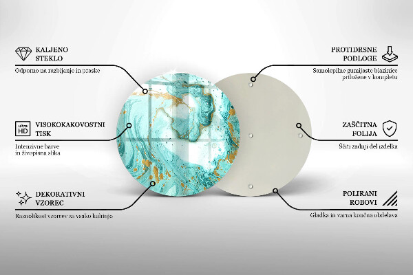 Tocător din sticlă Abstracția albastră