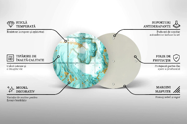 Tocător din sticlă Abstracția albastră