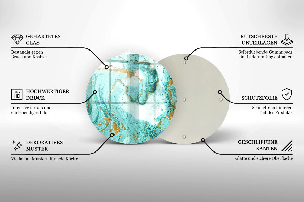 Tocător din sticlă Abstracția albastră