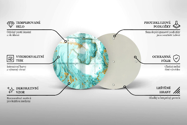 Tocător din sticlă Abstracția albastră