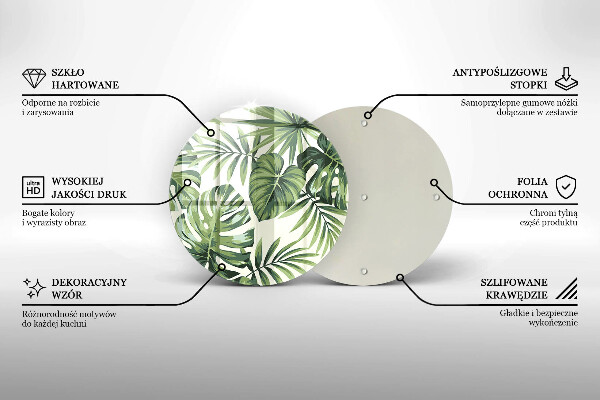 Tocător de bucătărie Ilustrație cu frunze de monstera