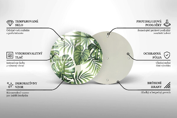 Tocător de bucătărie Ilustrație cu frunze de monstera