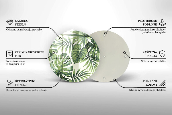 Tocător de bucătărie Ilustrație cu frunze de monstera