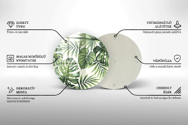 Tocător de bucătărie Ilustrație cu frunze de monstera