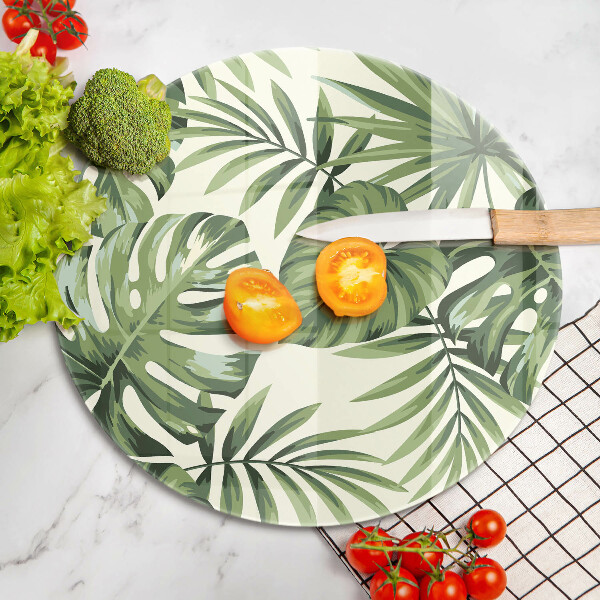 Tocător de bucătărie Ilustrație cu frunze de monstera