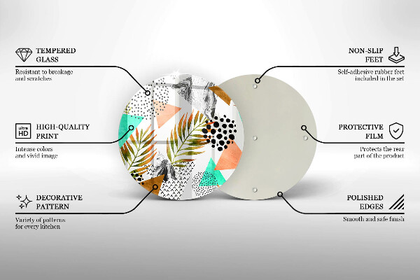 Tocător de bucătărie Model de frunze Boho