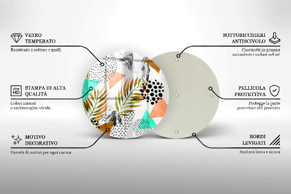 Tocător de bucătărie Model de frunze Boho